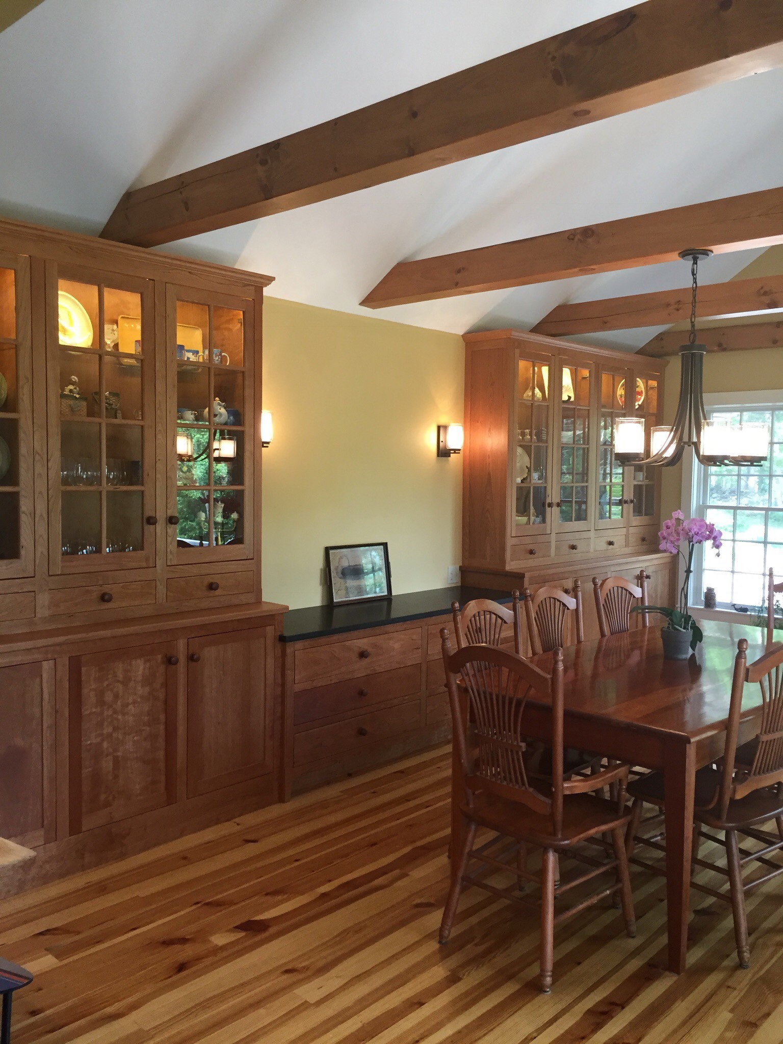 Cherry kitchen dining and display cabinetry