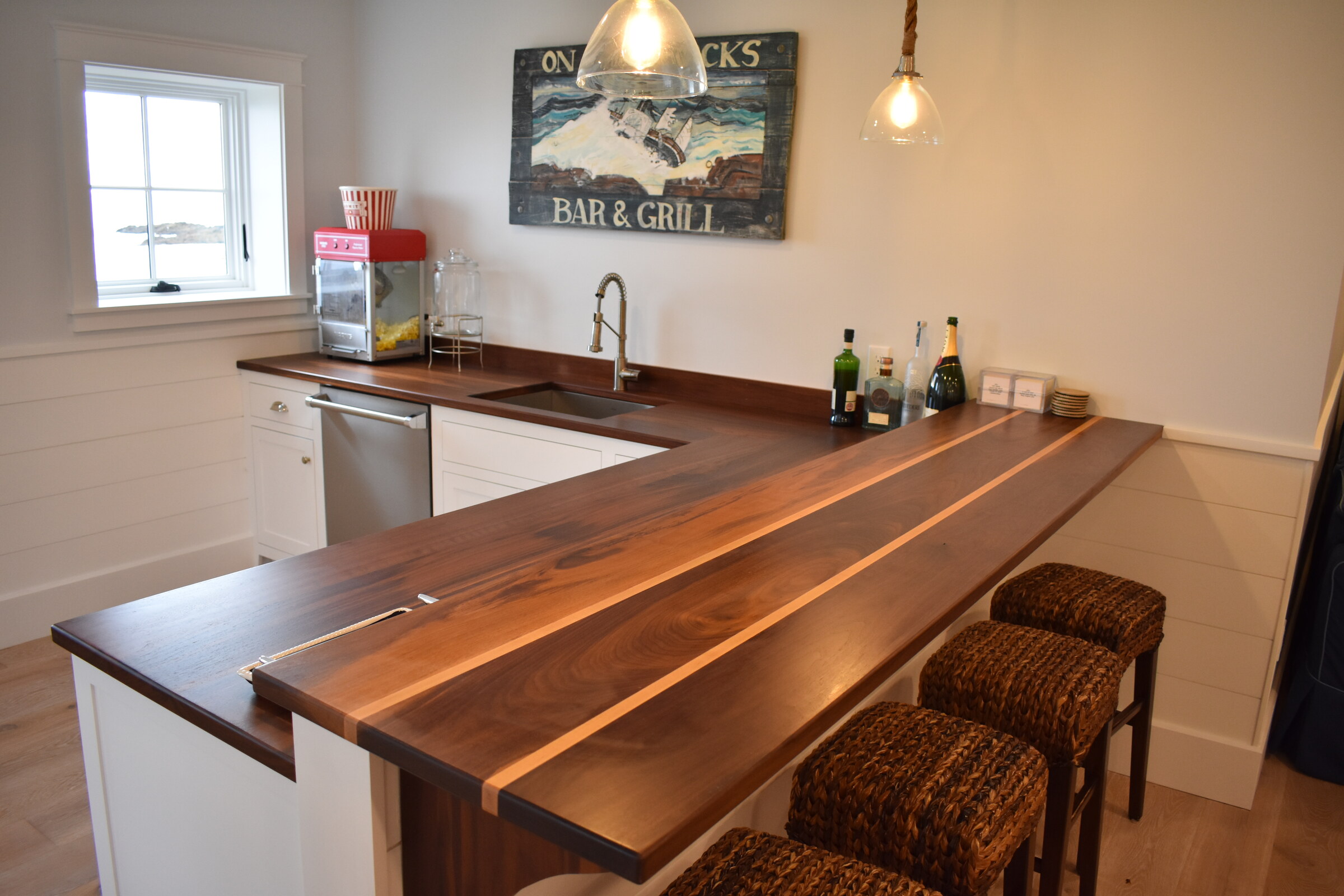 Custom wood bar table
