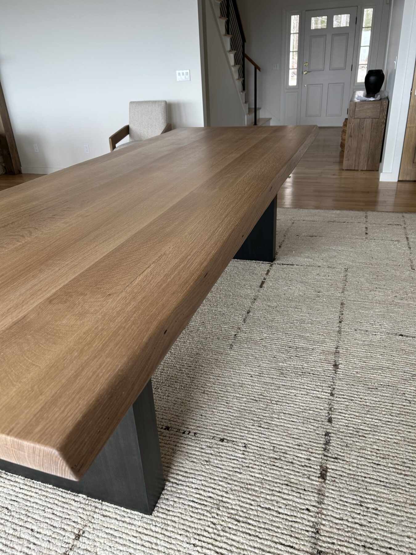 Custom wood dining table detail