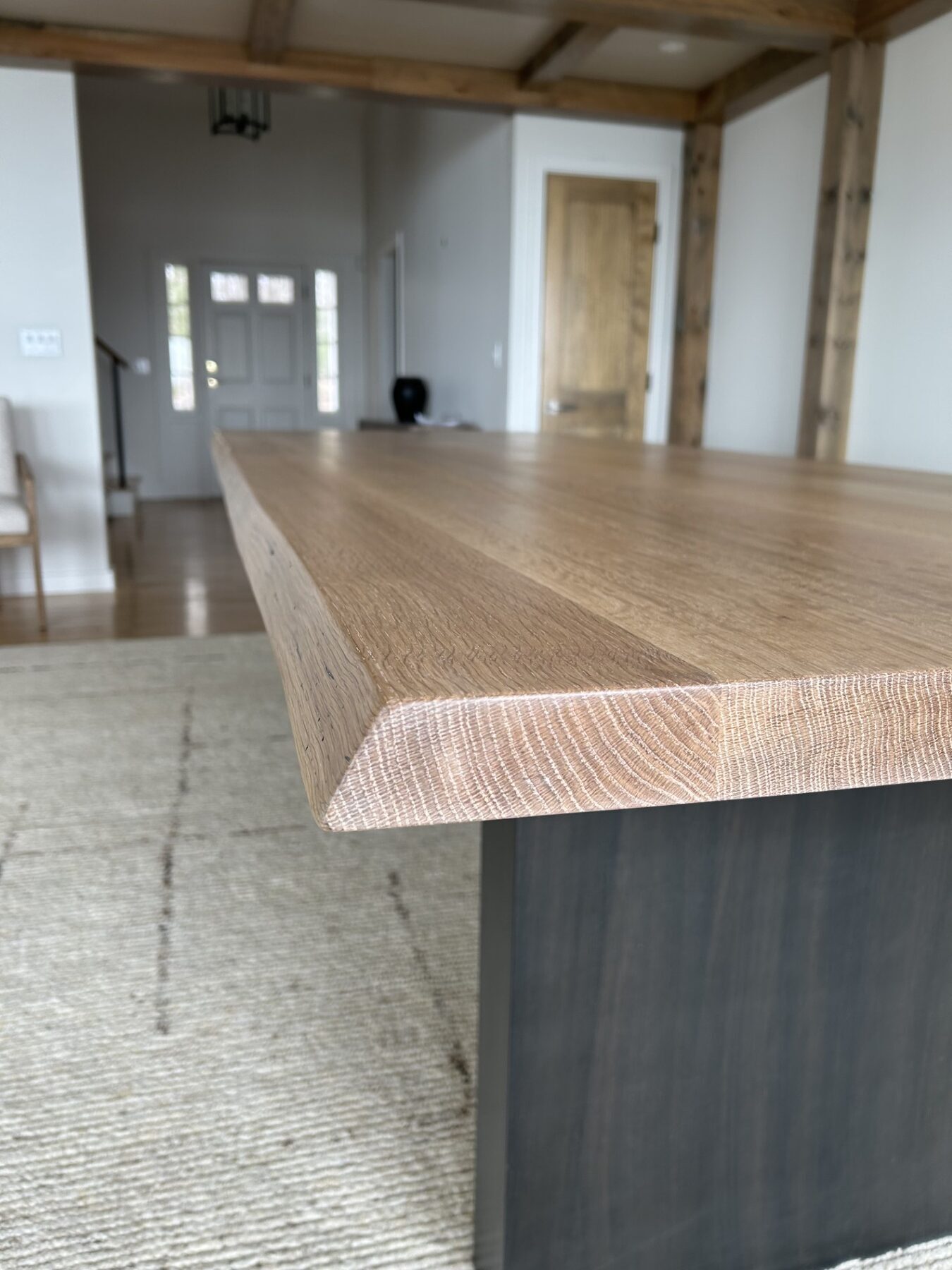 Custom wood dining table edge detail