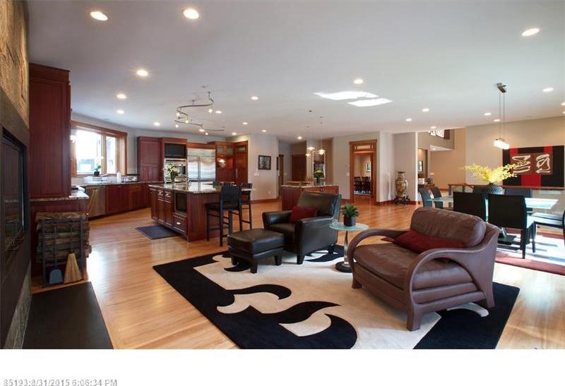 Custom open kitchen and living area