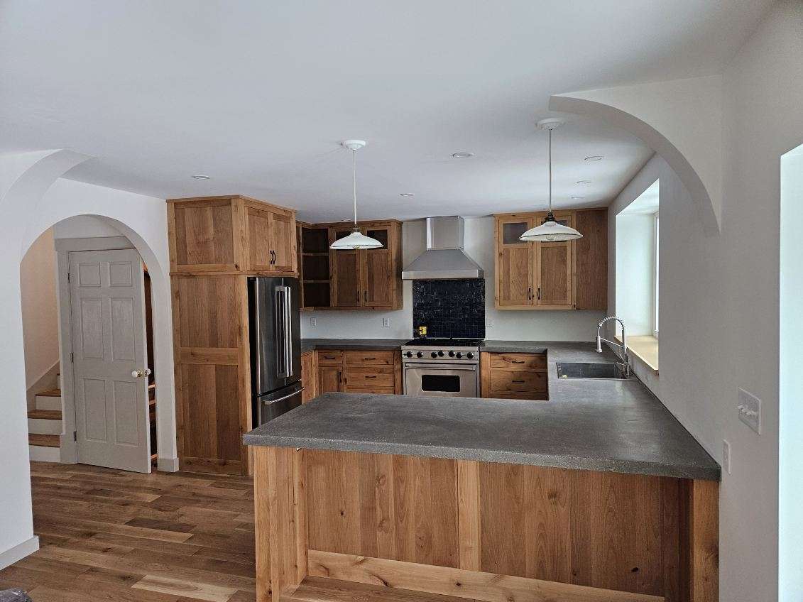 Custom natural wood kitchen