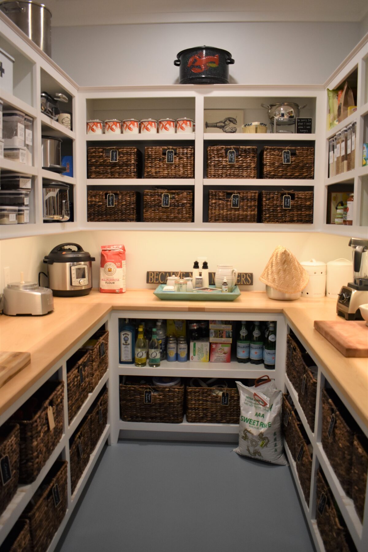 Walk-in pantry and laundry cabinetry