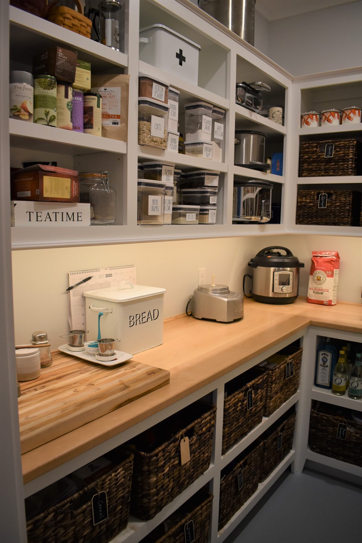 Walk-in pantry open shelving