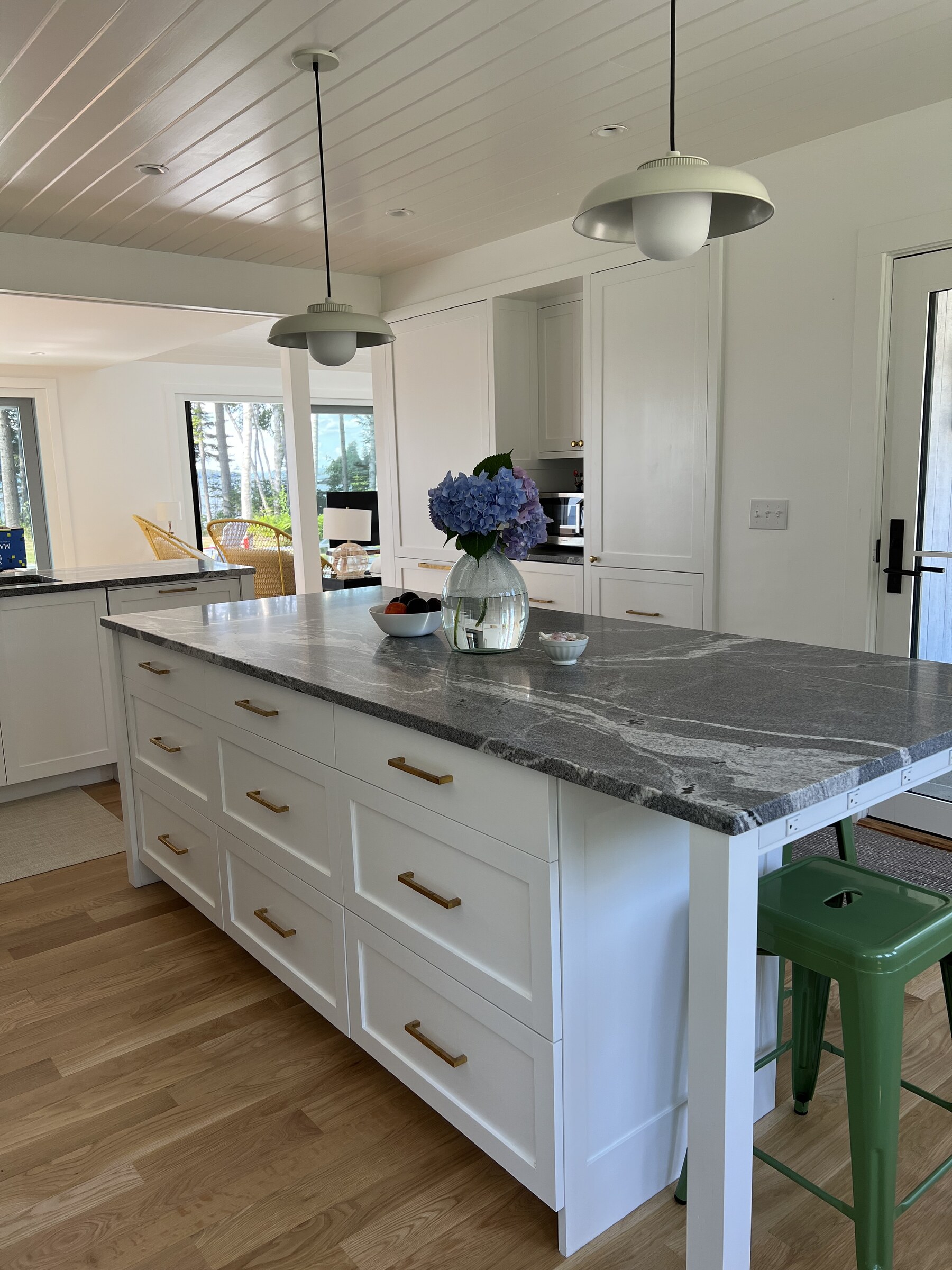 White kitchen island cabinetry