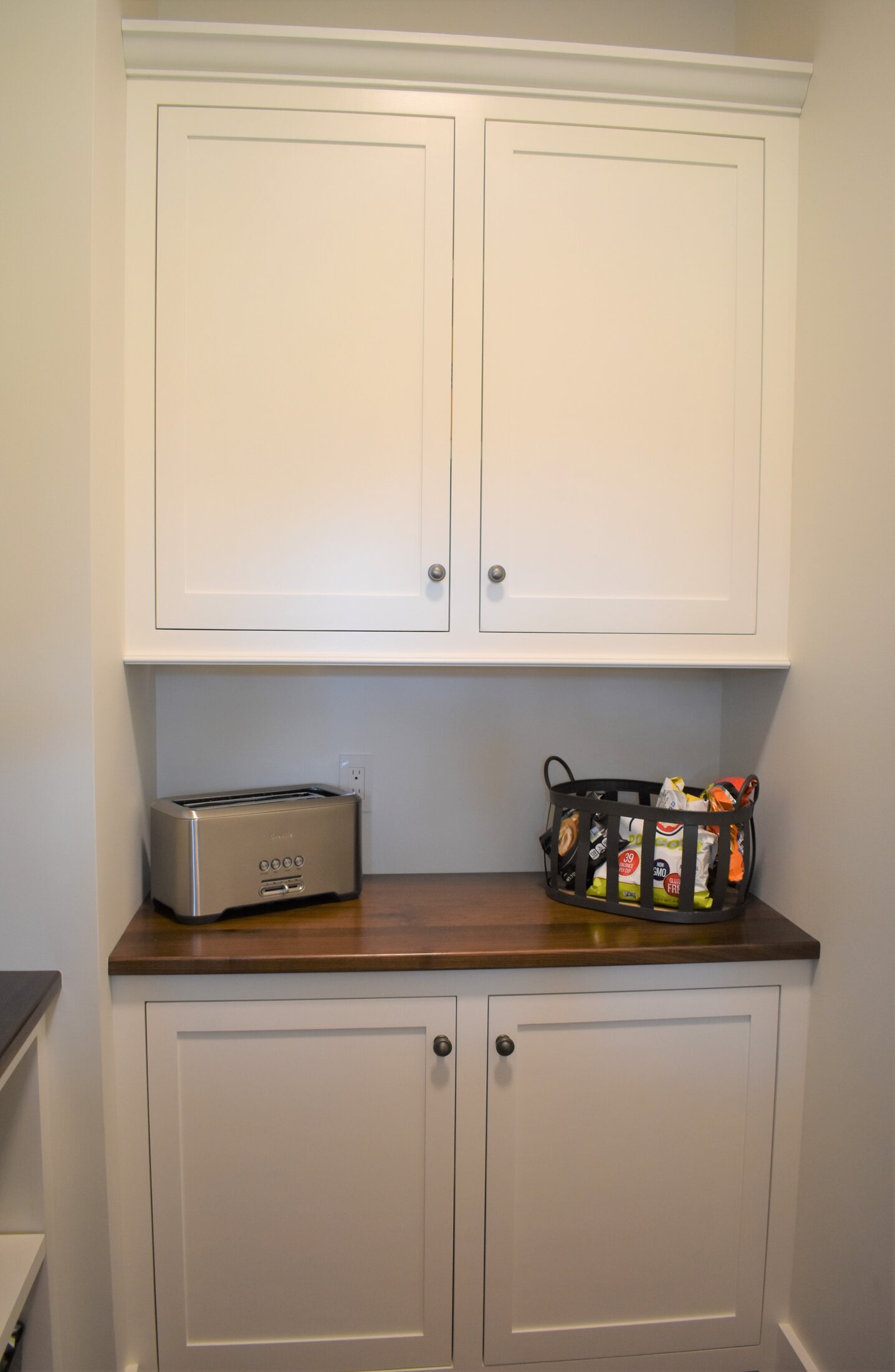 White kitchen pantry appliance cabinet