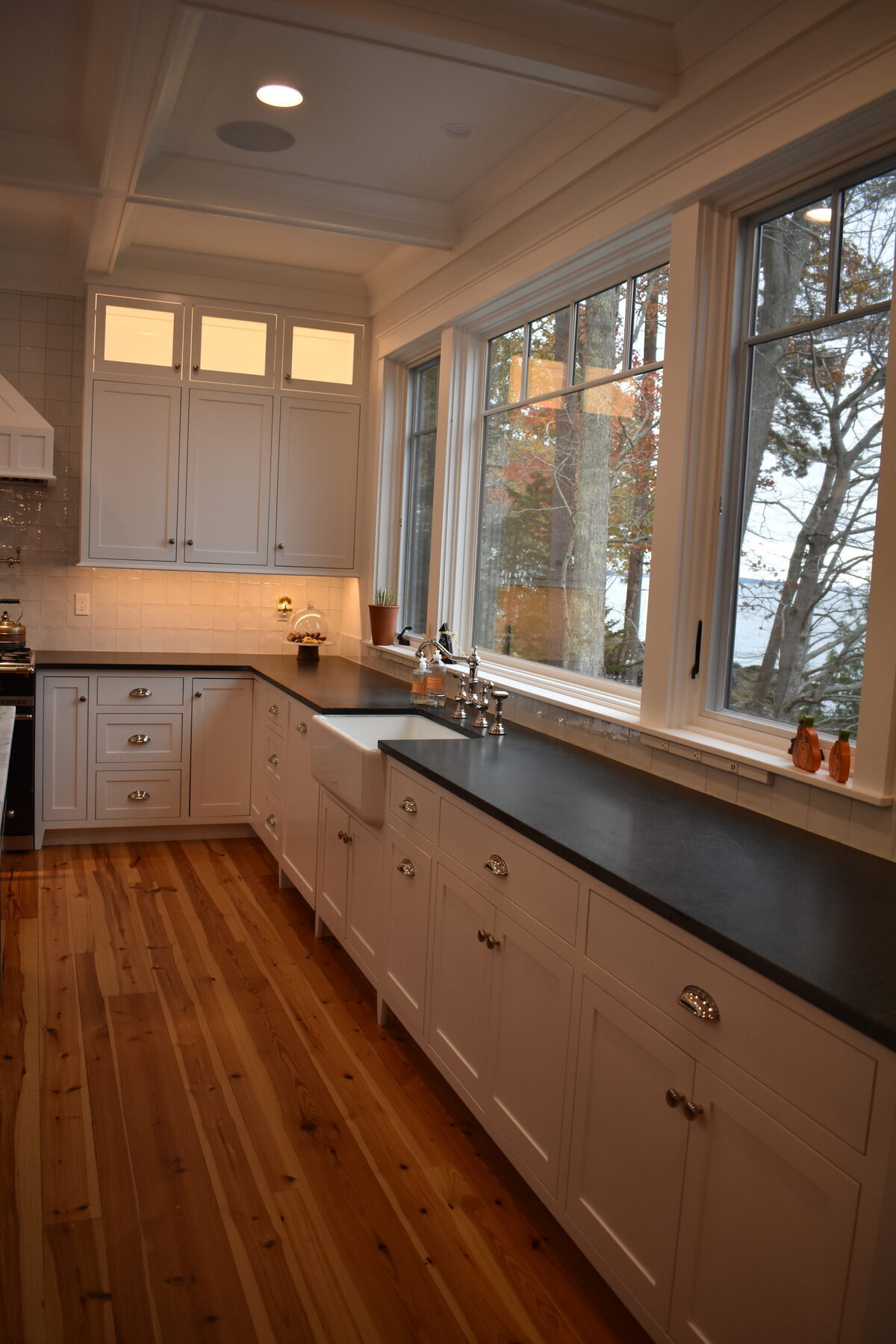 White kitchen window cabinetry
